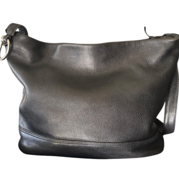 Balpri Black Genuine Leather Shoulder Bag / Crossbody Bag Made In Spain Top Zip - Picture 14 of 16